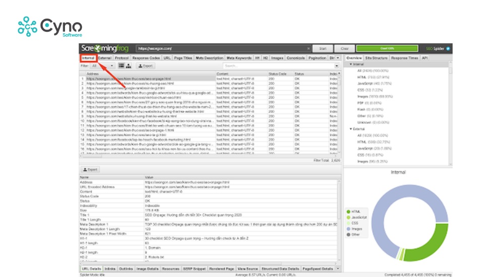 Screaming Frog giúp kiểm tra bài CTV nhanh chóng và hiệu quả